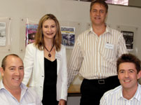 Standing: Connie Grobler, Marius Coetzee. Seated: Charles Laxton, Walter Rautenbach